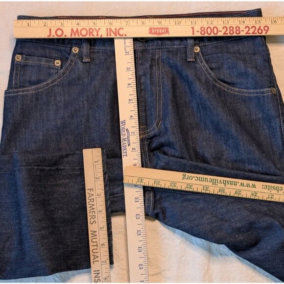 Raleigh Denim Men's Dark Wash Slim Straight Fit Jeans Size 30x34 (tagged 29) USA - Picture 8 of 12